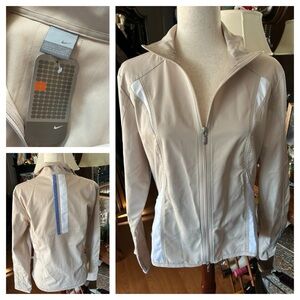 Vintage Tan & White NIKE Full Zip Jacket Windbreaker